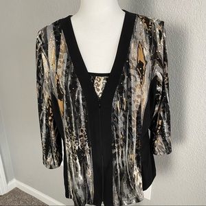Sparkly-Libra-Sequin Studded Jacket/matching tank-2 Piece- # Party. #Dinner